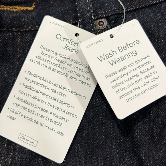 L.L.Bean Classic Straight Fit Jeans Comfort Knit Style Size 6 Regular NWT Pocket - Picture 6 of 7